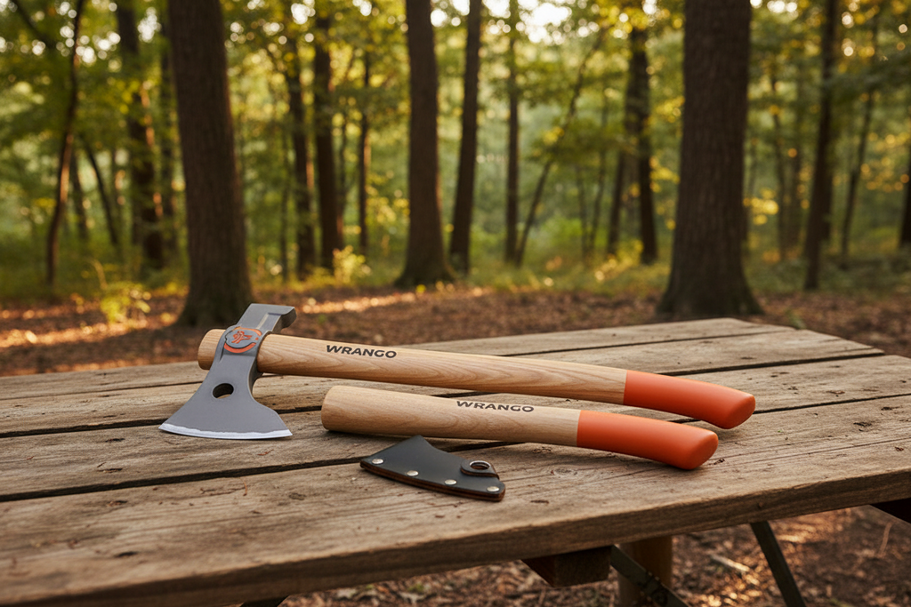 Hammer End Titanium Tomahawk Camping Axe, 18in & 11.5in Hickory