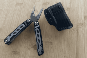 larboard multi tool next to holster