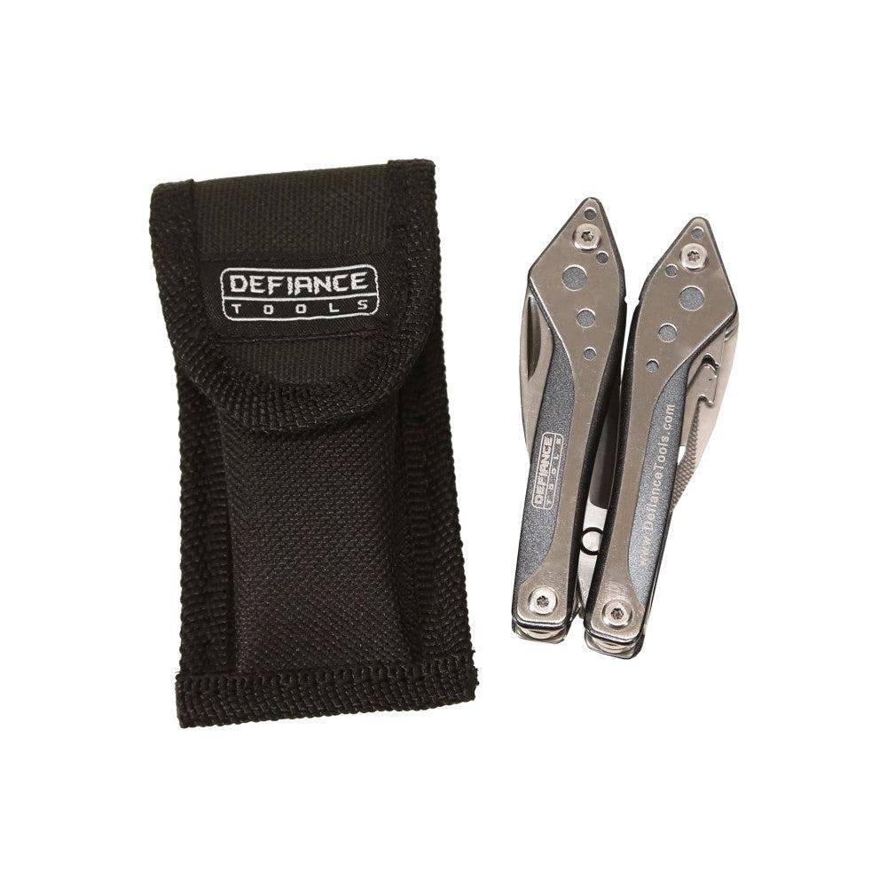 Mini Spring-Loaded Scissor Keychain Multi-Tool - Stainless Steel Pocket Survival Scraper