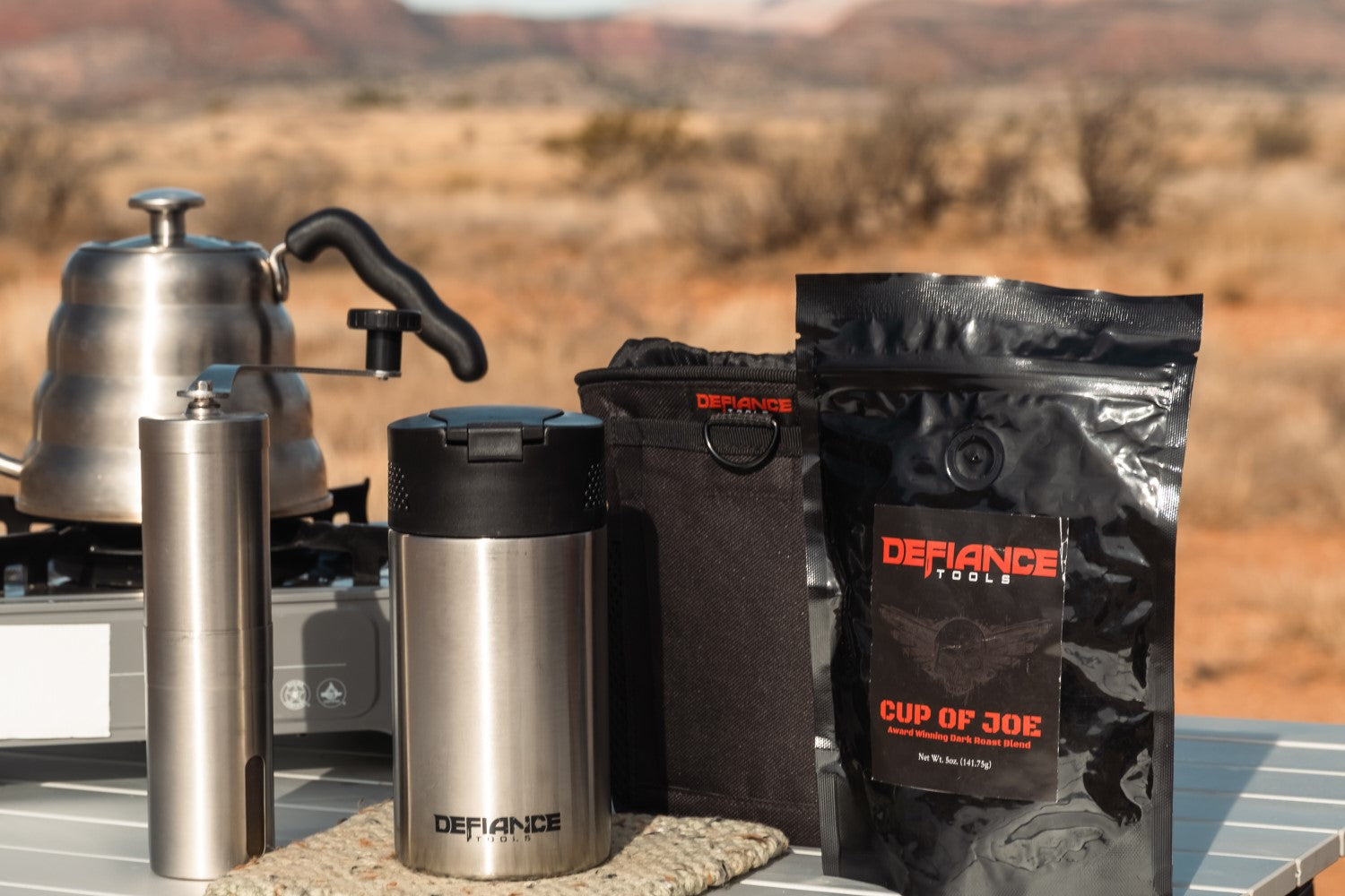 Off Road French Press, Grinder & Molle Pouch Kit | Defiance Tools
